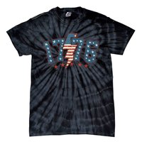 Vintage 1776 4th Of July American Usa Flag Women Gift Tie-Dye T-Shirt