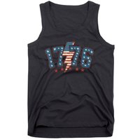 Vintage 1776 4th Of July American Usa Flag Women Gift Tank Top