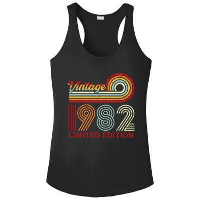 Vintage 1982 42 Years Old And Women 42nd Birthday Funny Ladies PosiCharge Competitor Racerback Tank