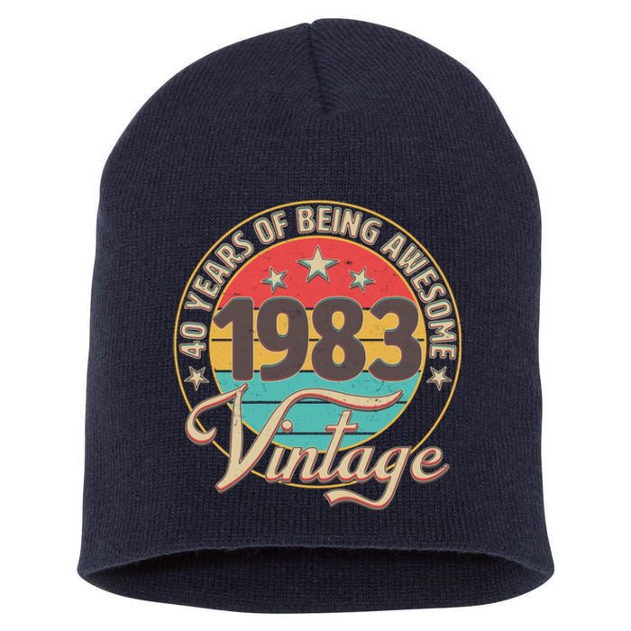 Vintage 1983 40 Years Of Being Awesome Short Acrylic Beanie