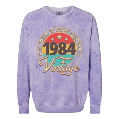 Vintage 1984 40 Years Of Being Awesome Colorblast Crewneck Sweatshirt