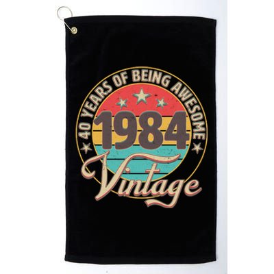 Vintage 1984 40 Years Of Being Awesome Platinum Collection Golf Towel