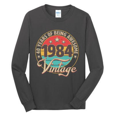 Vintage 1984 40 Years Of Being Awesome Tall Long Sleeve T-Shirt