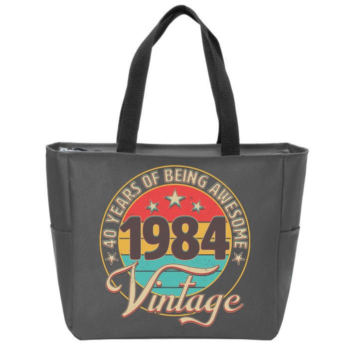 Vintage 1984 40 Years Of Being Awesome Zip Tote Bag