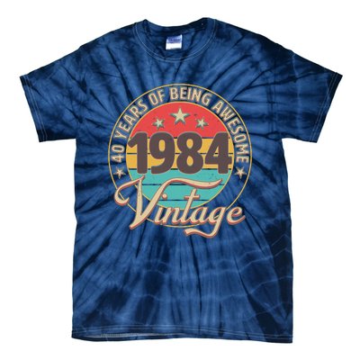 Vintage 1984 40 Years Of Being Awesome Tie-Dye T-Shirt