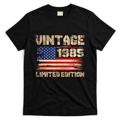 Vintage 1985 40th Birthday Gifts 40 Year Old American Flag T-Shirt