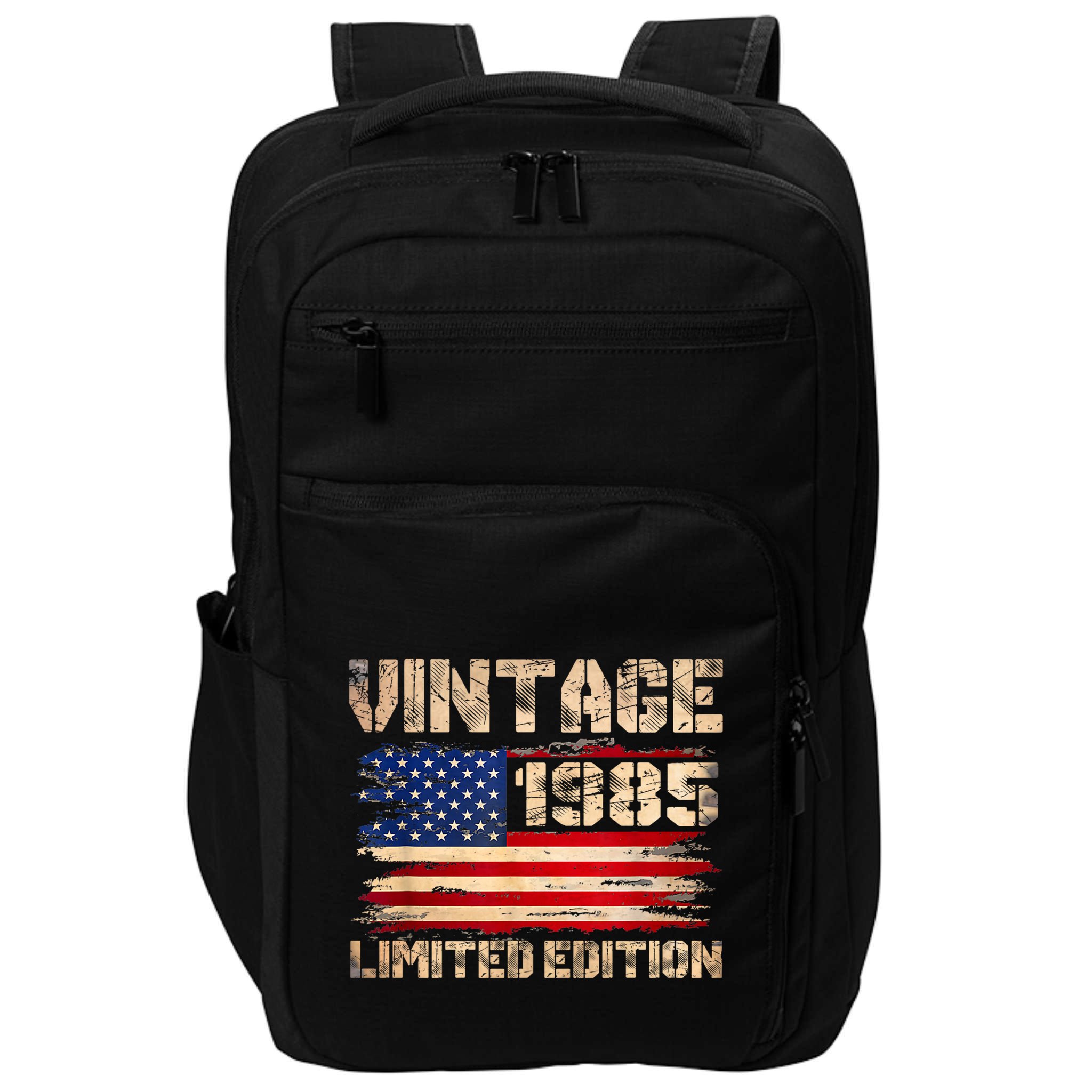 Vintage 1985 40th Birthday Gifts 40 Year Old American Flag Impact Tech Backpack