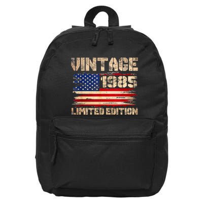 Vintage 1985 40th Birthday Gifts 40 Year Old American Flag 16 in Basic Backpack