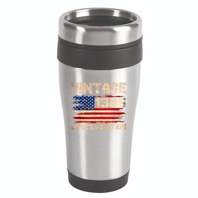Vintage 1985 40th Birthday Gifts 40 Year Old American Flag 16oz Travel Tumbler