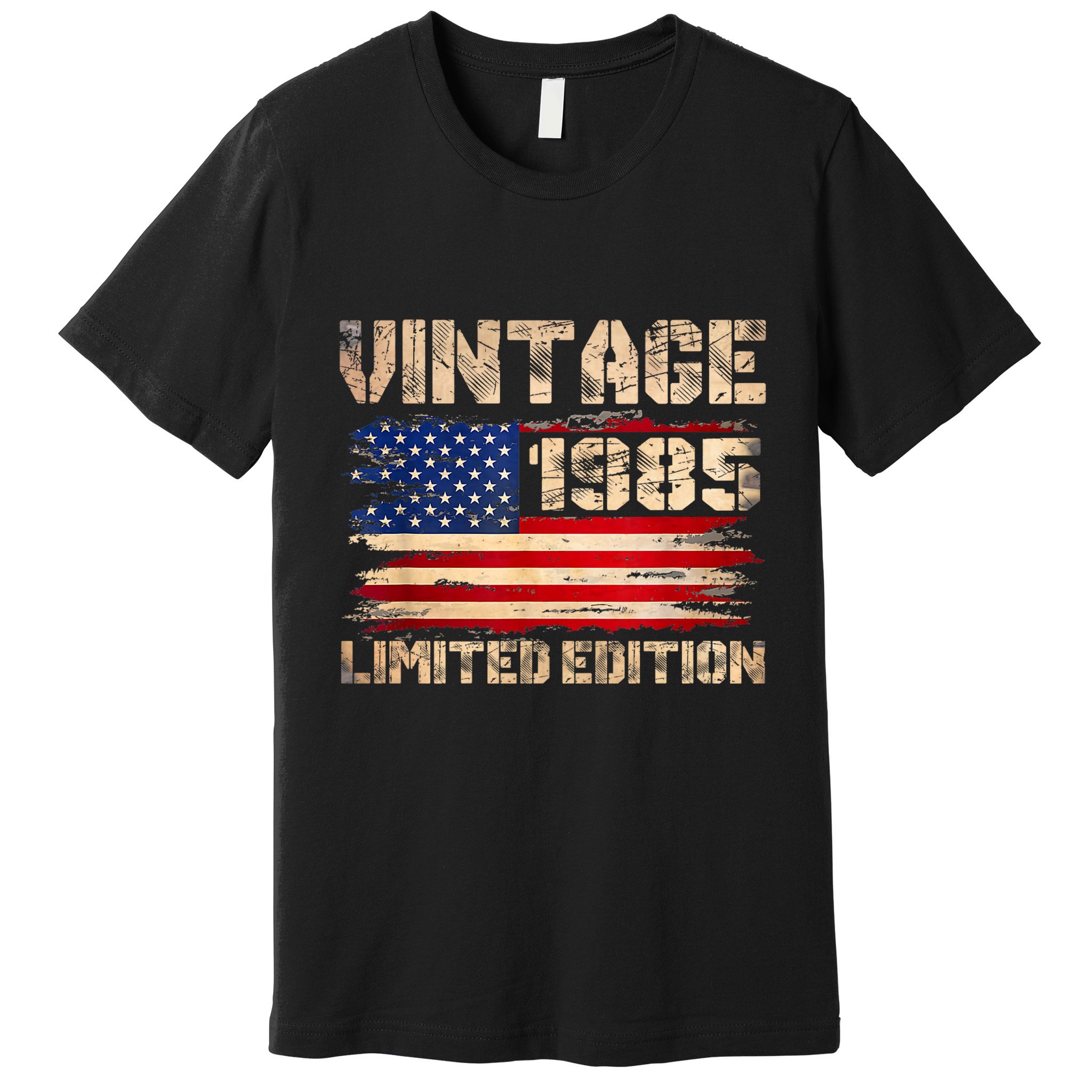 Vintage 1985 40th Birthday Gifts 40 Year Old American Flag Premium T-Shirt