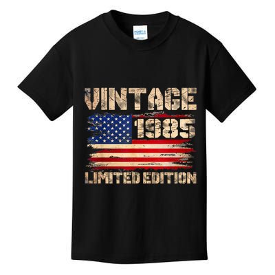 Vintage 1985 40th Birthday Gifts 40 Year Old American Flag Kids T-Shirt
