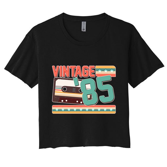 Vintage 1985 40th Birthday Cassette Tape Crop Top