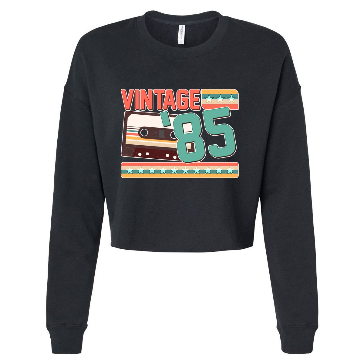 Vintage 1985 40th Birthday Cassette Tape Cropped Pullover Crew