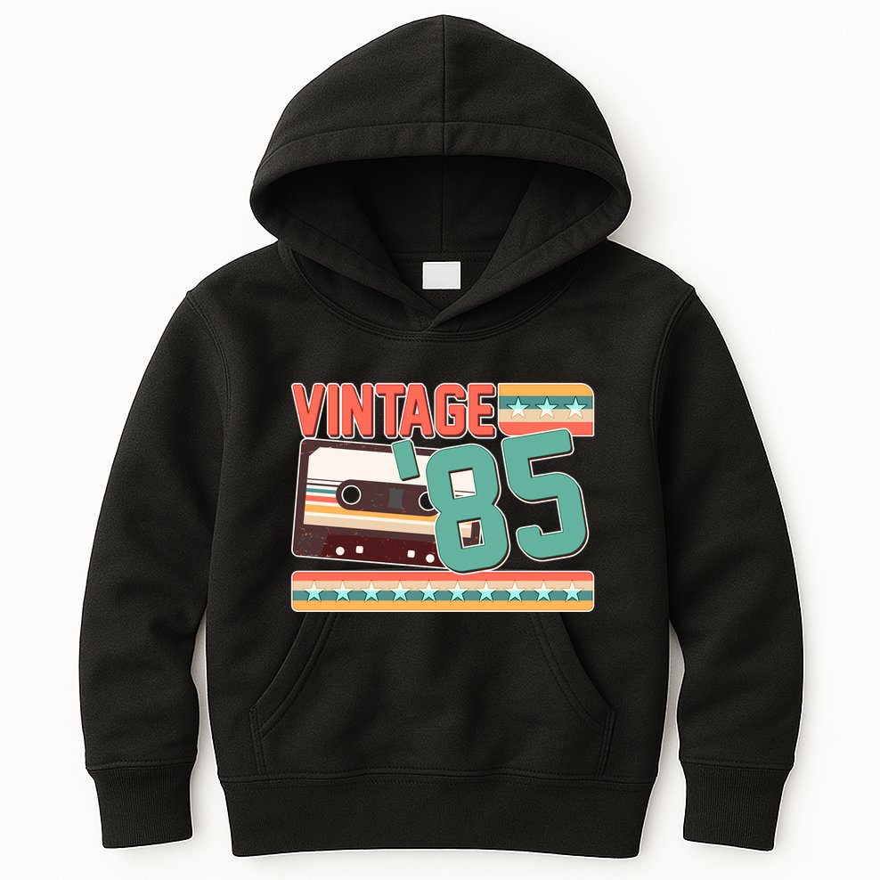 Vintage 1985 40th Birthday Cassette Tape Kids Hoodie