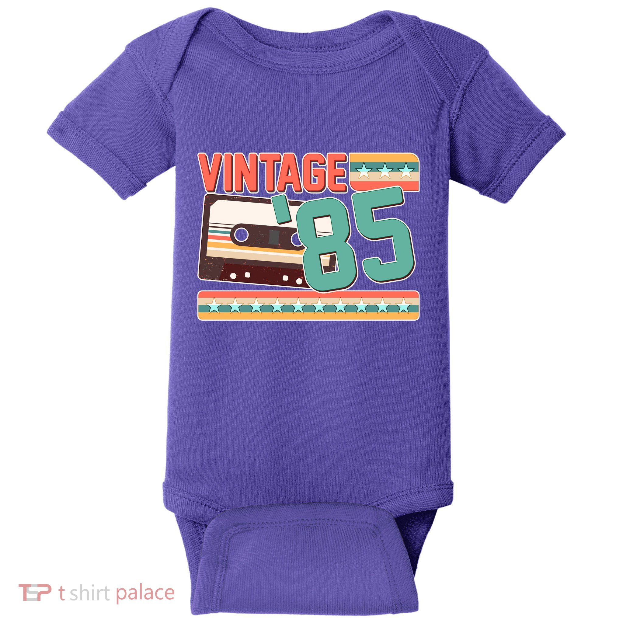 Vintage 1985 40th Birthday Cassette Tape Baby Bodysuit