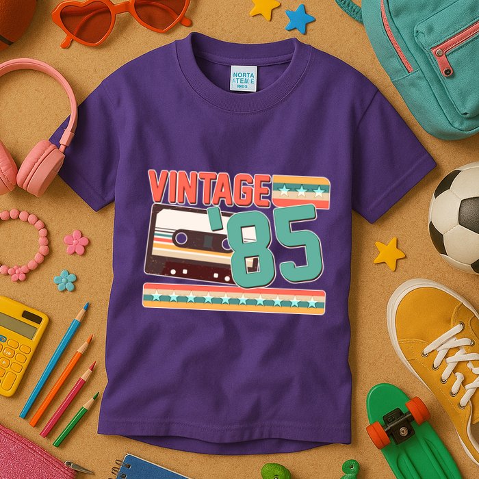 Vintage 1985 40th Birthday Cassette Tape Kids T-Shirt