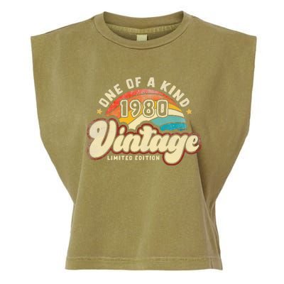 Vintage 1980 43 Years Old Limited Edition 43th Birthday Garment-Dyed Women's Muscle Tee