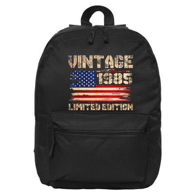Vintage 1985 40th Birthday Gifts 40 Year Old American Flag Gift 16 in Basic Backpack