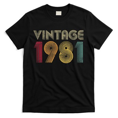 Vintage 1981 42nd Birthday Gift Retro  Wo 42 Years Old T-Shirt