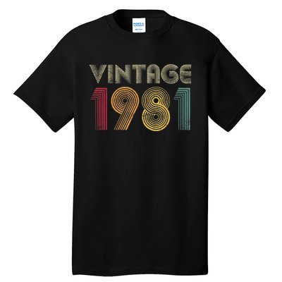 Vintage 1981 42nd Birthday Gift Retro  Wo 42 Years Old Tall T-Shirt