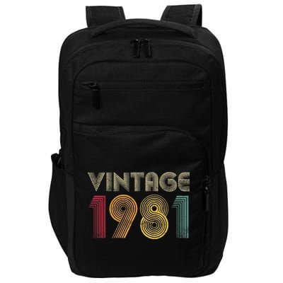 Vintage 1981 42nd Birthday Gift Retro  Wo 42 Years Old Impact Tech Backpack