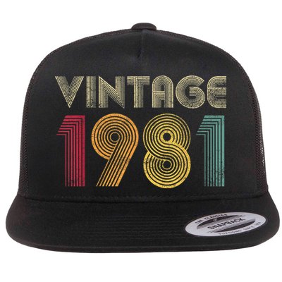 Vintage 1981 42nd Birthday Gift Retro  Wo 42 Years Old Flatbill Hat