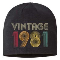 Vintage 1981 42nd Birthday Gift Retro  Wo 42 Years Old Sustainable Beanie