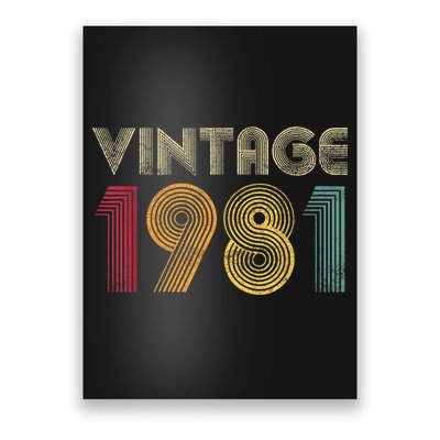 Vintage 1981 42nd Birthday Gift Retro  Wo 42 Years Old Poster