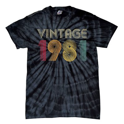 Vintage 1981 42nd Birthday Gift Retro  Wo 42 Years Old Tie-Dye T-Shirt