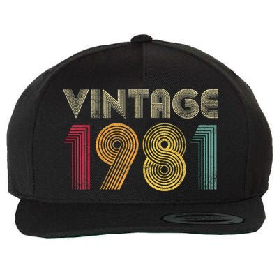 Vintage 1981 42nd Birthday Gift Retro  Wo 42 Years Old Wool Snapback Cap