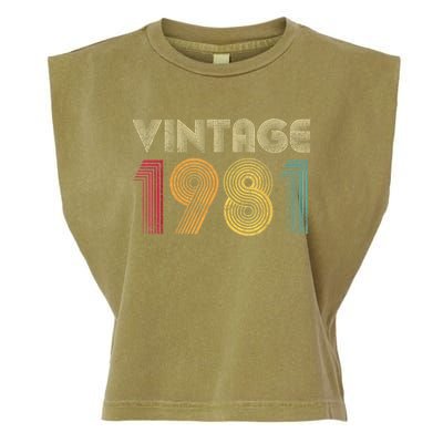 Vintage 1981 42nd Birthday Gift Retro  Wo 42 Years Old Garment-Dyed Women's Muscle Tee