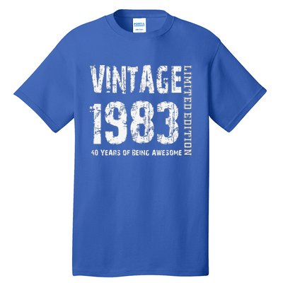 Vintage 1983 40 Years Of Being Awesome 40th Birthday Tall T-Shirt