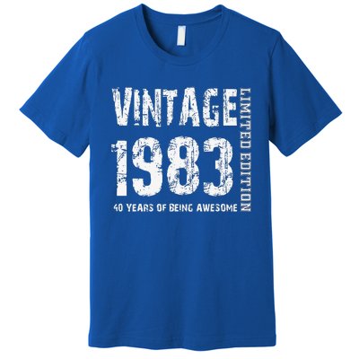 Vintage 1983 40 Years Of Being Awesome 40th Birthday Premium T-Shirt