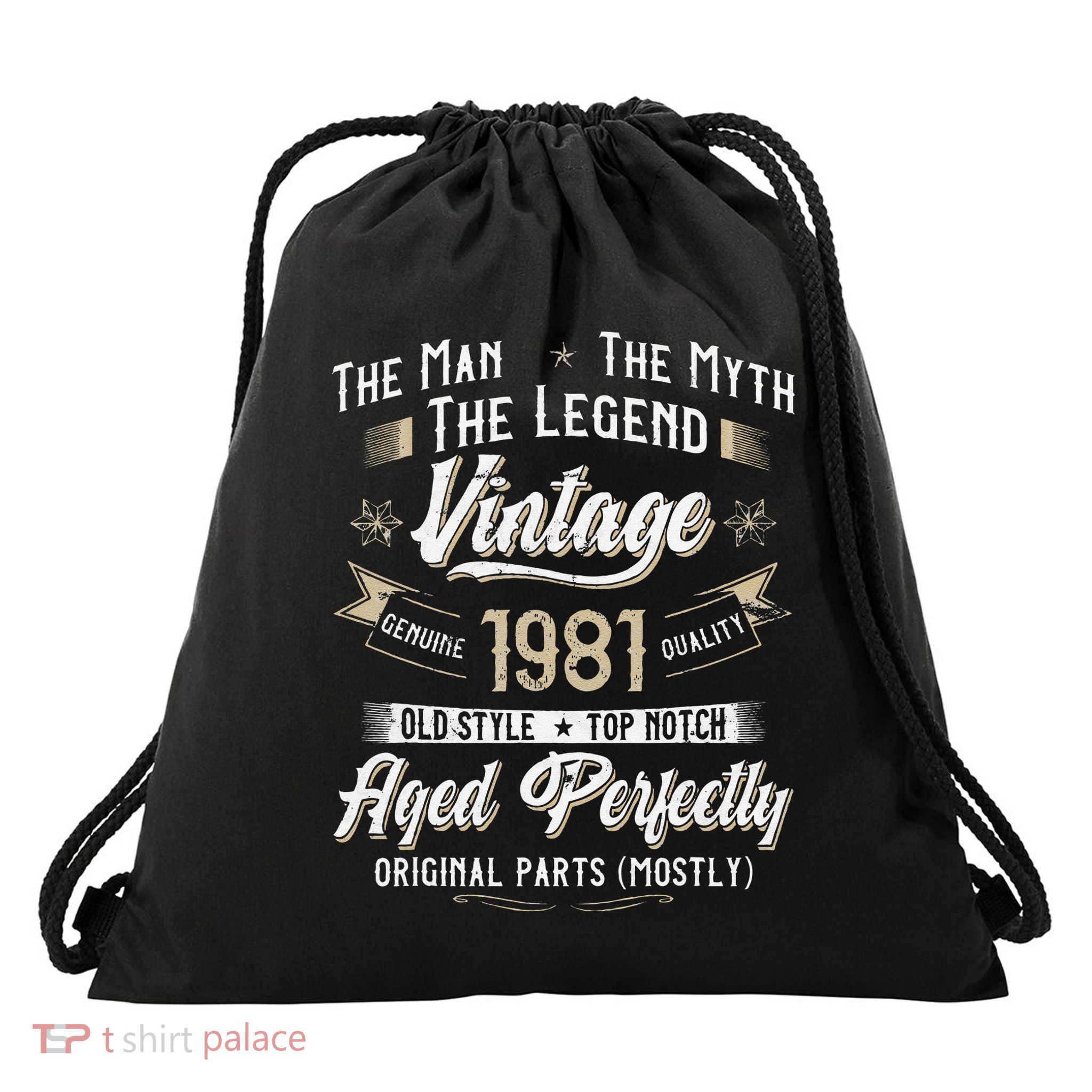 Vintage 1981 42nd Birthday Gift 42 Years Old Drawstring Bag