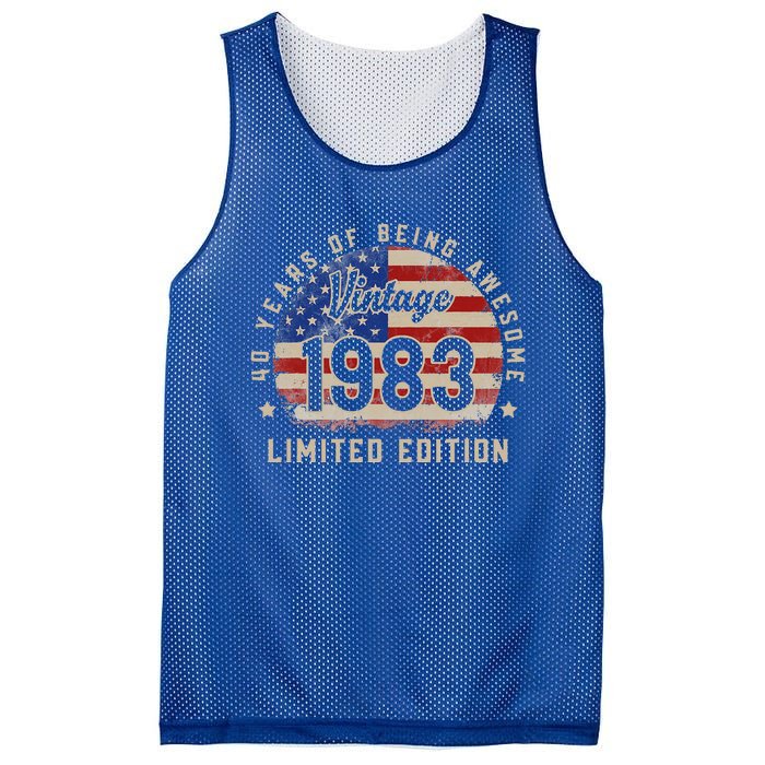 Vintage 1983 40 Years of Being Awesome Gifts 40th Birthday Mesh Reversible Basketball Jersey Tank