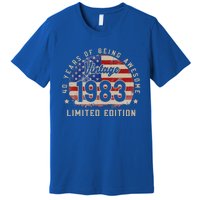 Vintage 1983 40 Years of Being Awesome Gifts 40th Birthday Premium T-Shirt