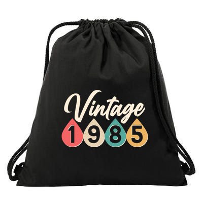 Vintage 1985 40th Birthday Retro Teardrop Design Drawstring Bag