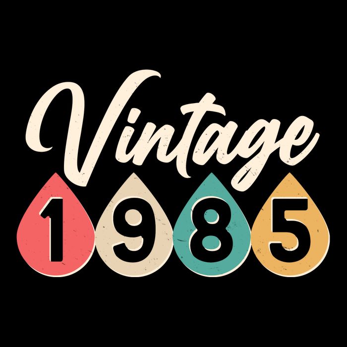 Vintage 1985 40th Birthday Retro Teardrop Design Polo