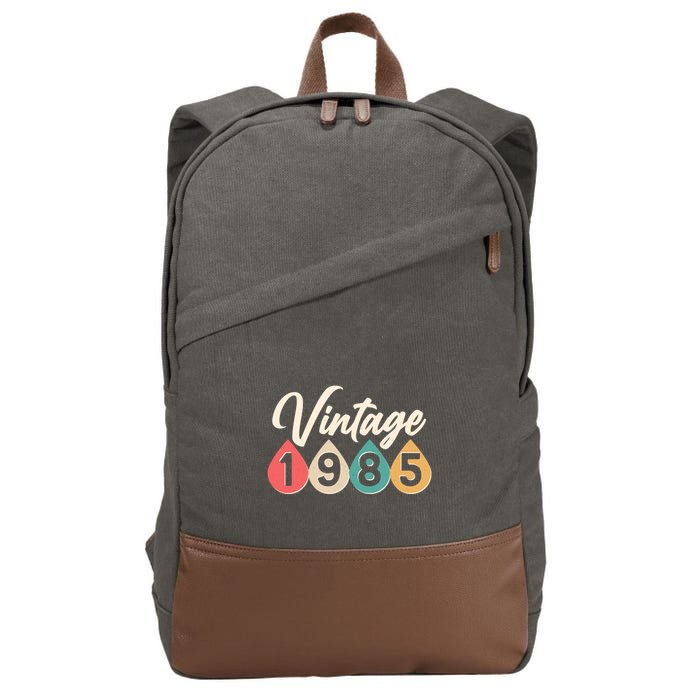 Vintage 1985 40th Birthday Retro Teardrop Design Cotton Canvas Backpack