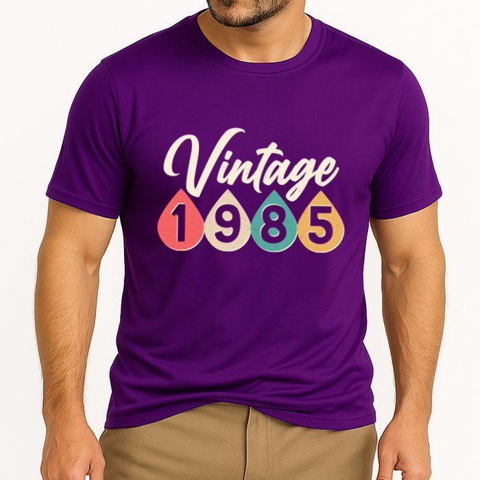 Vintage 1985 40th Birthday Retro Teardrop Design Performance Shirt