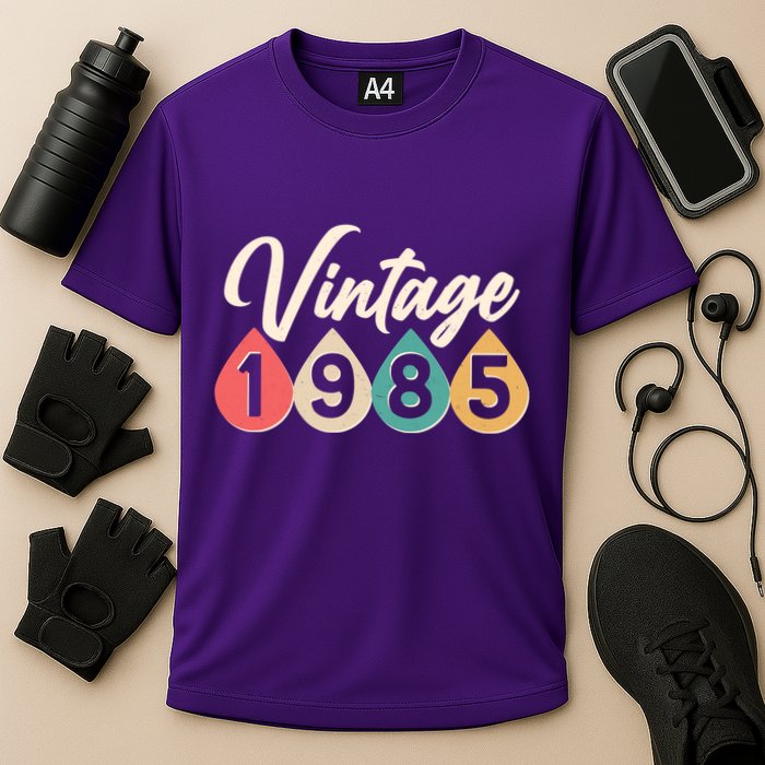 Vintage 1985 40th Birthday Retro Teardrop Design Performance Shirt