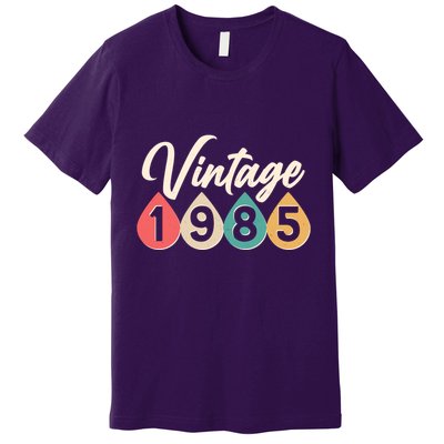 Vintage 1985 40th Birthday Retro Teardrop Design Premium T-Shirt