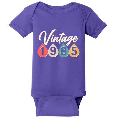 Vintage 1985 40th Birthday Retro Teardrop Design Baby Bodysuit