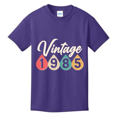 Vintage 1985 40th Birthday Retro Teardrop Design Kids T-Shirt