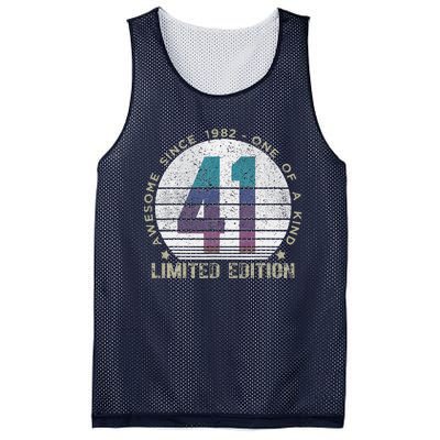 Vintage 1982 41 Year Old Gifts Limited Edition 41st Birthday Mesh Reversible Basketball Jersey Tank