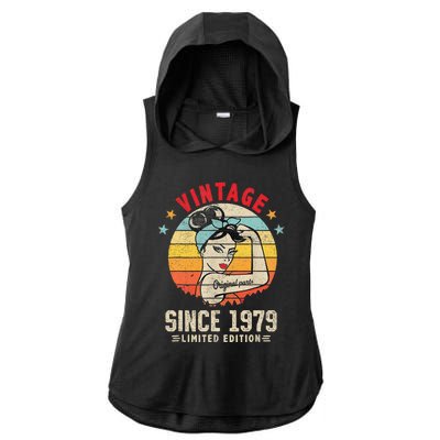 Vintage 1979 45th Bday Funny 45 Year Old Birthday Ladies PosiCharge Tri-Blend Wicking Draft Hoodie Tank