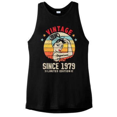 Vintage 1979 45th Bday Funny 45 Year Old Birthday Ladies PosiCharge Tri-Blend Wicking Tank