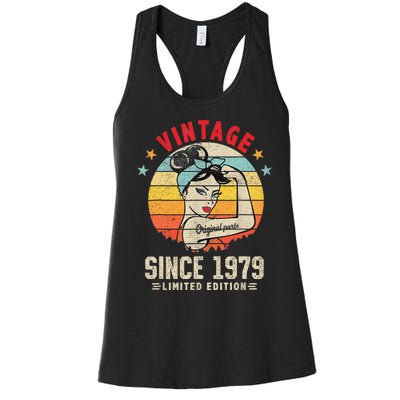 Vintage 1979 45th Bday Funny 45 Year Old Birthday Women's Racerback Tank