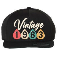 Vintage 1983 40th Birthday Retro Teardrop Design Wool Snapback Cap