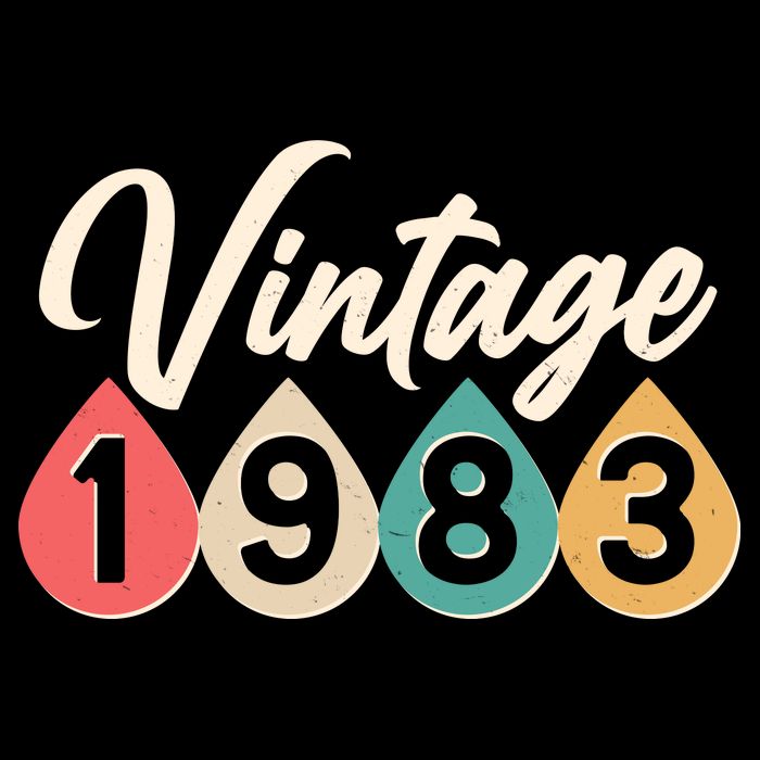 Vintage 1983 40th Birthday Retro Teardrop Design Wool Snapback Cap
